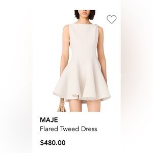 Maje Cream Flared Sleeveless Mini Dress